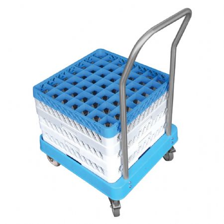 Chariot plastique équipé d’une poignée pour conteneur