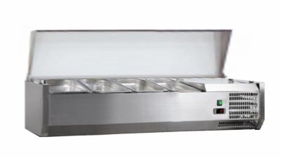 Saladette  poser  couvercle inox+2/+8ccapot inox 3 gn1/3 et 1 gn1/2-150 non compris