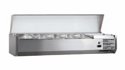 Saladette  poser  couvercle inox+2/+8ccapot inox 4 gn1/3 et 1 gn1/2-150 non compris