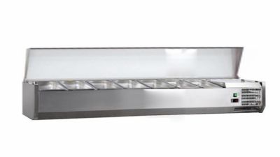 Saladette  poser  couvercle inox+2/+8ccapot inox 7 gn 1/3-150 non compris