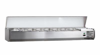 Saladette  poser  couvercle inox+2/+8ccapot inox 8 gn1/3-150 non compris