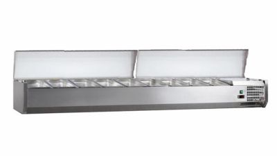 Saladette  poser  couvercle inox+2/+8ccapot inox 9 gn1/3-150 non compris