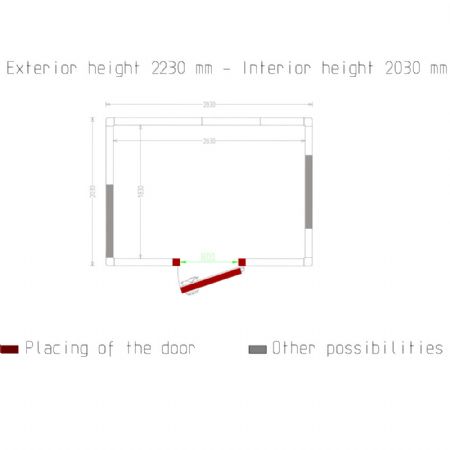 Chambre ISO 100 Dimensions internes 2630 x 1830 xh 2030 mm - volume 9,77 m