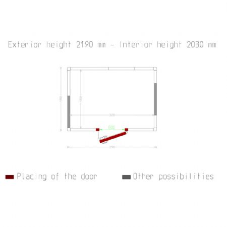 Chambre ISO 80 Dimensions internes 2630 x 1830 xh 2030 mm - volume 9,77 m