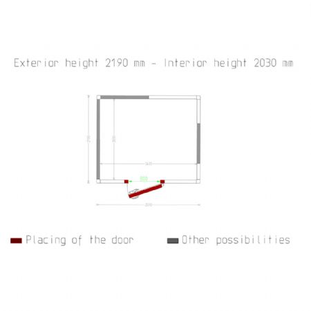 Chambre ISO 80 Dimensions internes 2430 x 2030 xh 2030 mm - volume 10,01 m