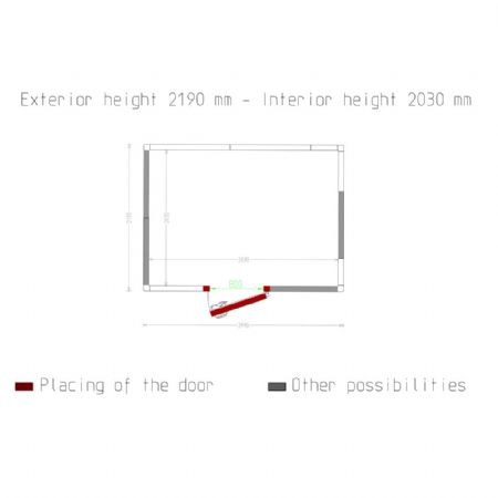 Chambre ISO 80 Dimensions internes 2830 x 2030 xh 2030 mm - volume 11,66 m