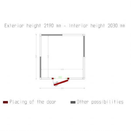 Chambre froide positive ou négative isolation 80 mm 2590x2590x2190 mm - Diamond Promo - C118A/BF
