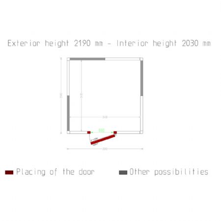 Chambre ISO 80 Dimensions internes 2430 x 2430 xh 2030 mm - volume 11 ,99 m