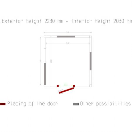 Chambre ISO 100 Dimensions internes 2630 x 2430 xh 2030 mm - volume 12,97 m
