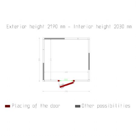 Chambre ISO 80 Dimensions internes 2630 x 2430 xh 2030 mm - volume 12,97 m