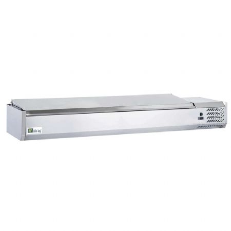 Saladette rfrigr avec couvercle inox positive  poser +2 / +8C - 7xGN1/3 + 1xGN1/2