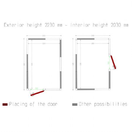 Chambre froide professionnelle isolation 100 mm 2430x3630x2430 mm - Diamond - C1710/XBF