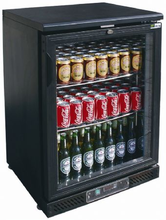 Arrire de bar noir 1 porte battante vitre +2 / +10C - 151L