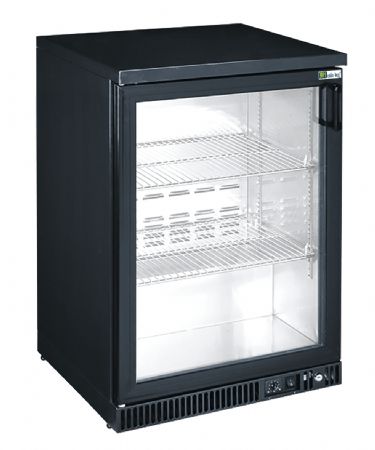 Arrire de bar noir 1 porte battante vitre +2 / +8C - 142L