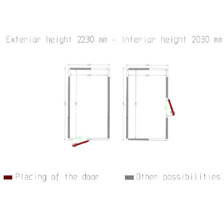 Chambre ISO 100 Dimensions internes 2230 x 4030 xh 2230 mm - volume 20,04 m