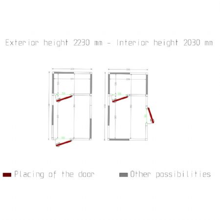 Chambre Froide sans groupe combi ISO 100, 2430x4160x2430 mm, 2 zones positives et négatives - Diamond - C2010/XBF-COMBI