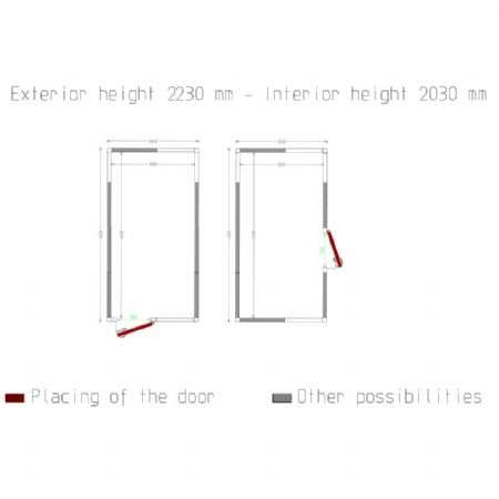 Chambre froide professionnelle isolation 100 mm 2430x4630x2430 mm - Diamond - C2310/XBF