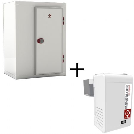 Chambre froide modulaire positive complte -5 / +15C isolation 80 mm et volume 2,57m3 - 1390x1190x2190 mm