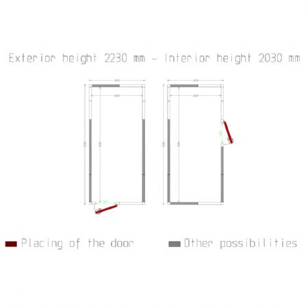 Chambre ISO 100 Dimensions internes 2230 x 5030 xh 2230 mm - volume 25,01 m