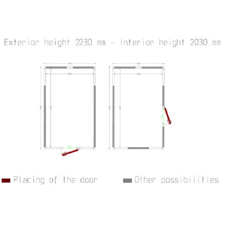 Chambre ISO 100 Dimensions internes 2830 x 4630 xh 2230 mm - volume 29,22 m