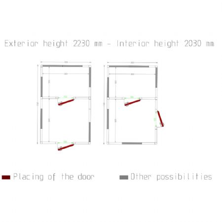 Chambre Froide sans groupe combi ISO 100, dim.int. 2830 x 2630 & 2830 x 1830 xh 2230 mm (16,6 + 11,55 m³) - Diamond - C2910/XBF-COMBI