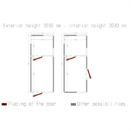 Chambre Froide sans groupe combi ISO 100, dim.int. 2230 x 3630 & 2230 x 2030 xh 2230 mm (18,05 + 10,09 m³) - Diamond - C3010/XBF-COMBI
