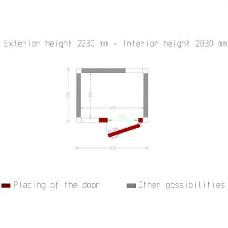 Chambre Froide sans groupe ISO 100, dim. int. 1430 x 1030 xh 2030 mm (2,99 m³) - Diamond - C31B/10BF