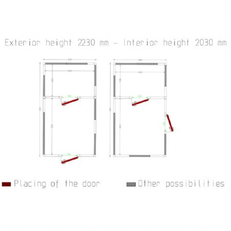 Chambre Froide sans groupe combi ISO 100, dim.int. 2830 x 3230 & 2830 x 1830 xh 2230 mm (20,38 + 11,55 m³) - Diamond - C3310/XBF-COMBI