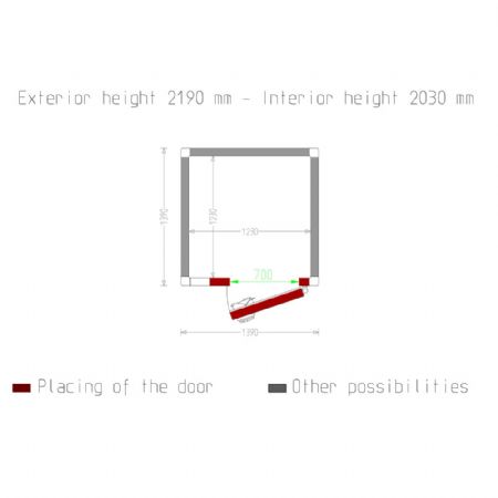 Chambre Froide sans groupe ISO 80, dim. int. 1230 x 1230 x 2030 mm (3,07 m³) - Diamond Promo - C35A/BF
