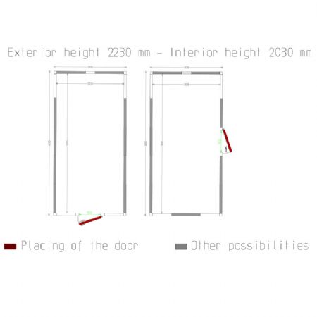 Chambre ISO 100 Dimensions internes 2830 x 5830 xh 2230 mm - volume 36,79 m
