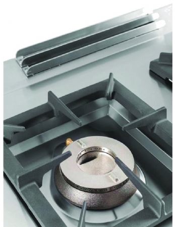 Fourneau à gaz professionnel sur four à gaz gn 1/1 avec 3 brûleurs 8,5 + 2x6,8 kW - 1200x600x880 mm