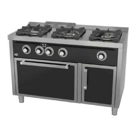 Fourneau profondeur 600 gaz 3 brûleurs 22,10 kW à poser - Hr Fainca - C3F600HE