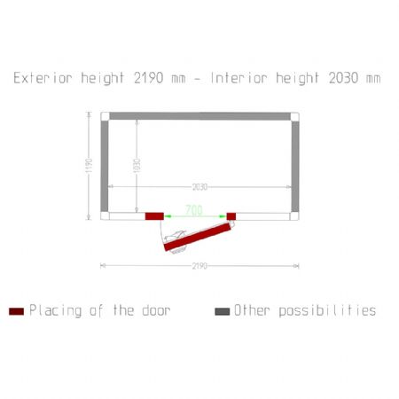 Chambre Froide sans groupe ISO 80, dimensions internes 2030x1030x2030 mm, volume 4,24 m³ - Diamond Promo - C43B/BF
