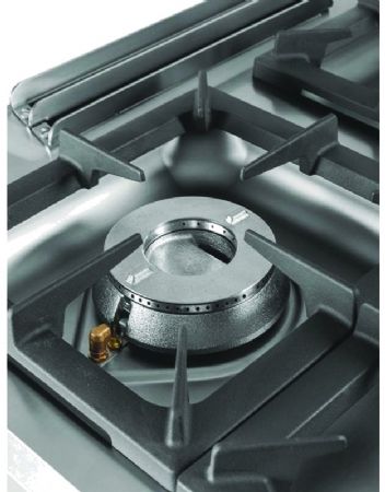 Fourneau de table professionnel à gaz avec 4 brûleurs 2x8,5 + 2x6,8 kW - 800x750x345 mm