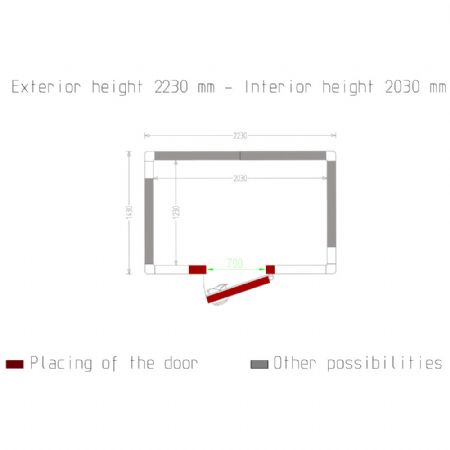 Chambre ISO 100 Dimensions internes 2030 x 1230 xh 2030 mm - volume 5,07 m