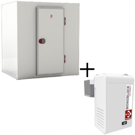 Chambre froide complte groupe positif -5C / +15C avec isolation 80 mm et volume 5,07m3 - 2190x1390x2190 mm