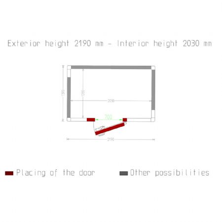 Chambre ISO 80 Dimensions internes 2030 x 1230 xh 2030 mm - volume 5,07 m