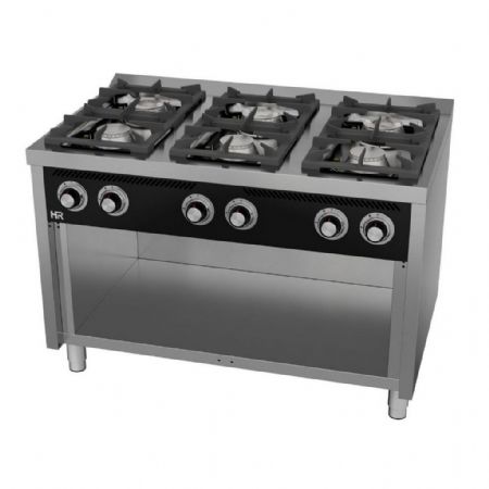 Cuisinière gaz 6 brûleurs 45,9 kW sur placard - Hr Fainca - C6F750E