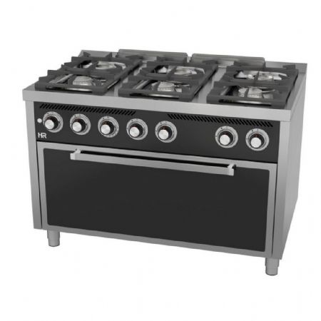 Cuisinière gaz 4 feux 56,9 kW 1200x750x880 mm - Hr Fainca - C6F750HM