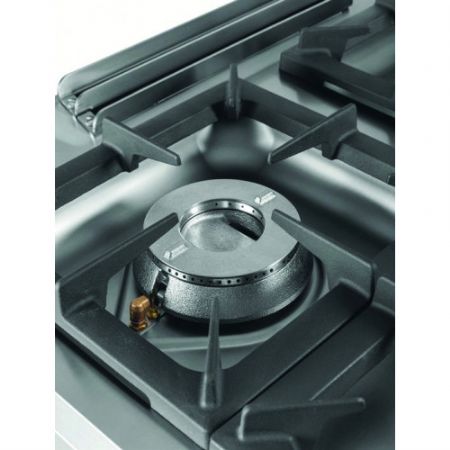 Fourneau professionnel  gaz sur four  gaz maxi avec 6 brleurs 3x8,5 + 3x6,8 kW - 1200x750x880 mm
