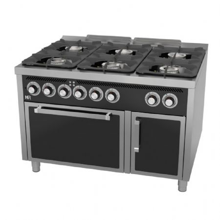 Fourneau profondeur 900 Gaz 6 brûleurs 59,4 kW à poser - Hr Fainca - C6F900HE