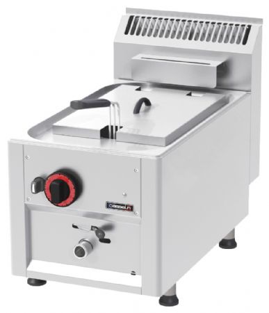 Friteuse cuisine pro profondeur 600 gaz à poser avec vanne de vidange 8 litres 33 - Casselin - C6FGV833