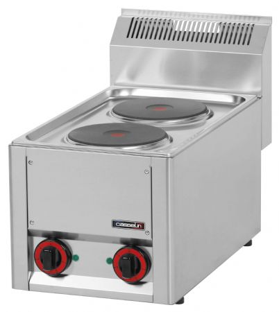 Fourneau profondeur 600 électrique à poser 2 feux T 33 Triphasé - Casselin - C6FOE2FT33