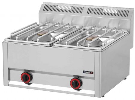 Fourneau profondeur 600 gaz à poser 2 feux 66 2 x 4 500 W - Casselin - C6FOG266