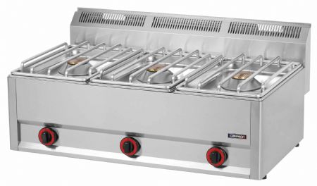 Fourneau profondeur 600 gaz à poser 3 feux 99 avec 3 brûleurs de 4 500 W - Casselin - C6FOG399