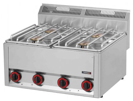 Fourneau profondeur 600 gaz à poser 4 feux L 66 4 x 4500 W - Casselin - C6FOG4FL66