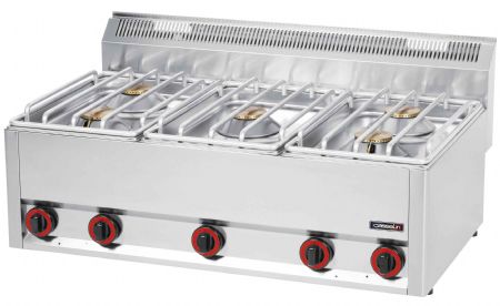 Fourneau profondeur 600 gaz à poser 5 feux L 99 5 x 4 500 W - Casselin - C6FOG5FL99