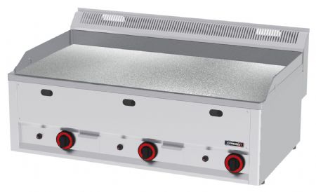 Plaque à snacker pro profondeur 600 Chrome Texturée 99 Gaz 12 kW - Casselin - C6PASCTG99