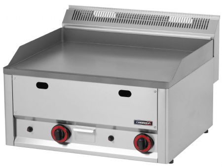 Plaque à snacker pro profondeur 600 Fonte Lisse 66 Gaz 8 kW - Casselin - C6PASFLG66