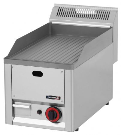 Plaque à snacker pro profondeur 600 Fonte Rainurée 33 Gaz 4 kW - Casselin - C6PASFRG33